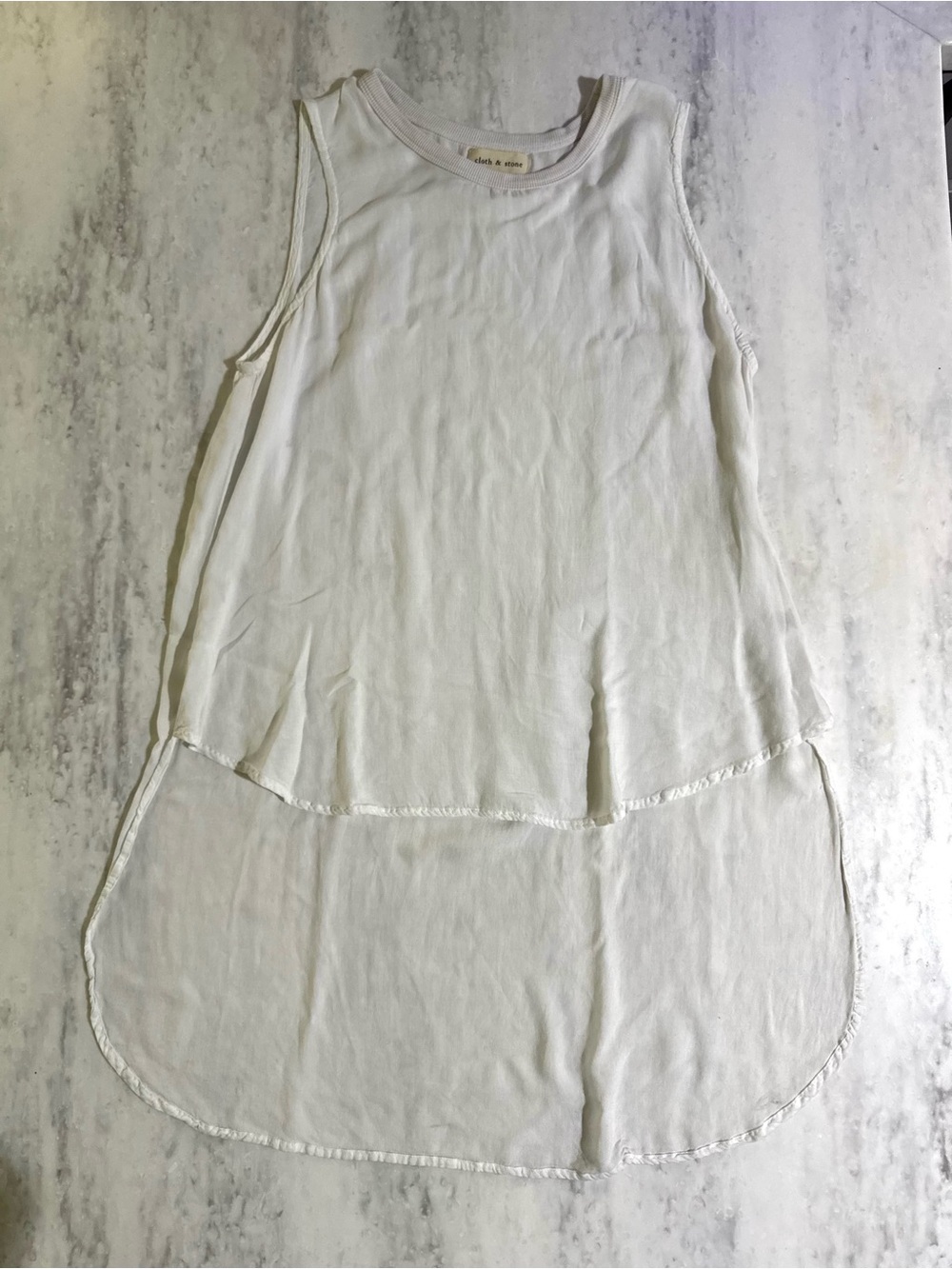 Cloth & Stone Sleeveless High-Low White Minimalist Tank Top Blouse size L